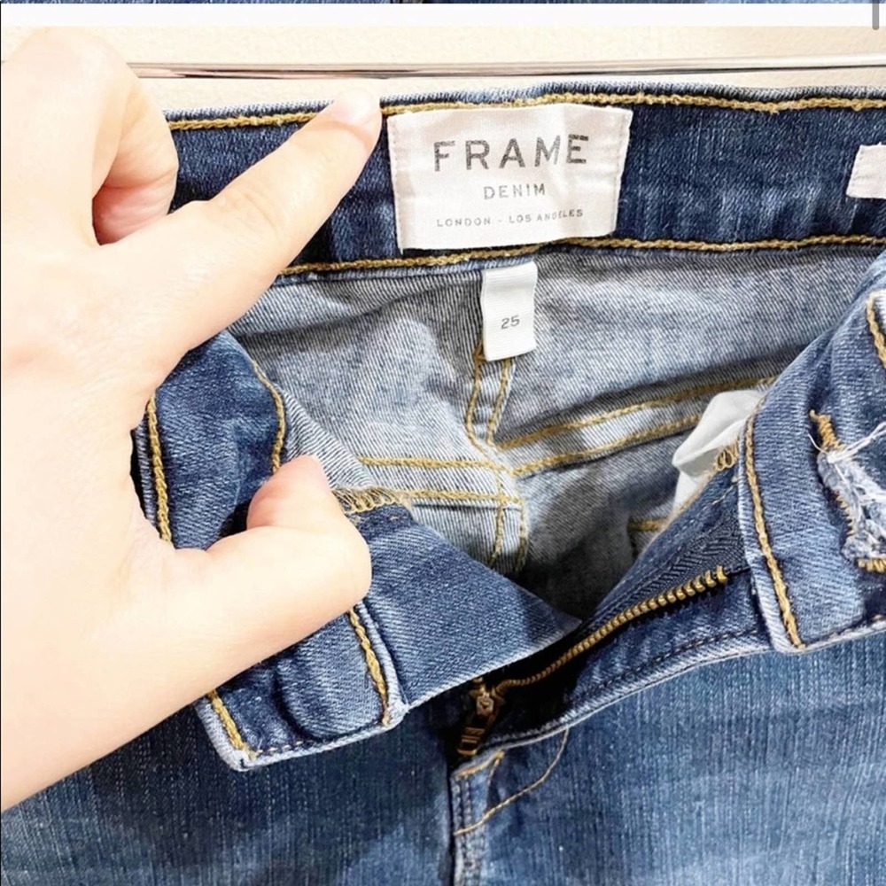 Frame Denim Distressed Le High Skinny Jeans 25 - Picture 4 of 14
